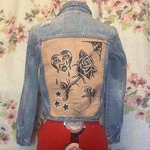 Medium Angel Kiss custom jean jacket